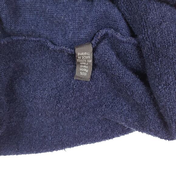 Sacred Threads Cardigan Sweater Size Medium Large Blue Knit Asymmetric - Picture 4 of 5